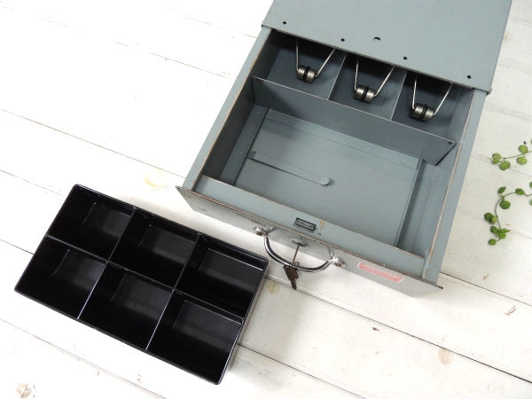 【INDIANA CASH DRAWER】メタル製・鍵付き・ヴィンテージ・キャッシュボックス/金庫