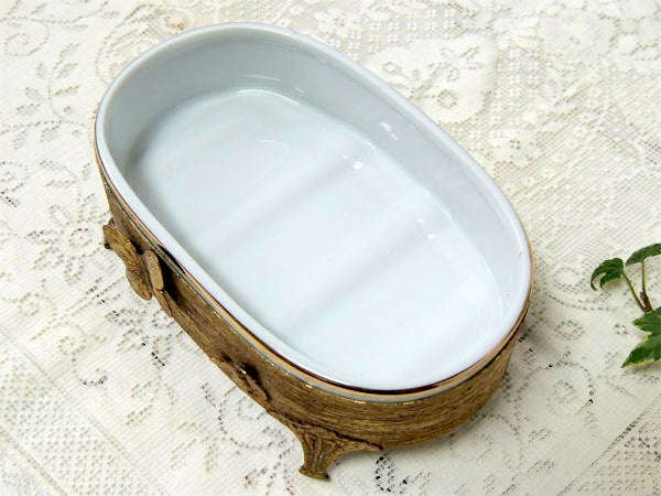 Stylebuilt 蝶・ゴールドフレーム・NY 24K ヴィンテージ・ソープディッシュ・石鹸置き