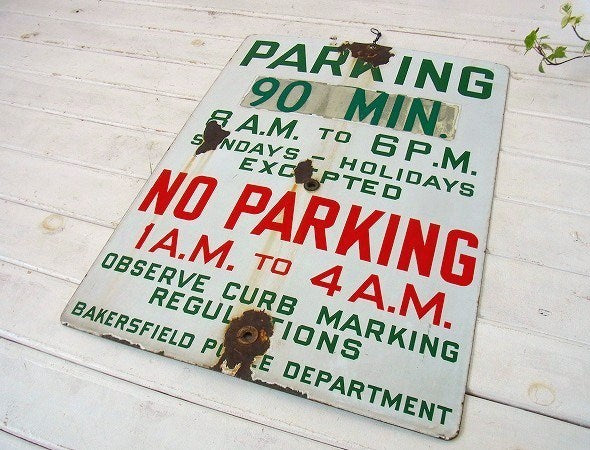 【PARKING】道路標識・ホーロー製・ヴィンテージ・サイン/看板 USA