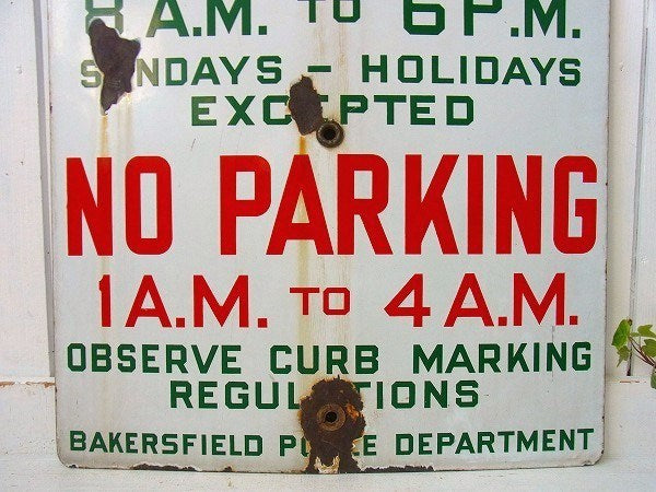 【PARKING】道路標識・ホーロー製・ヴィンテージ・サイン/看板 USA