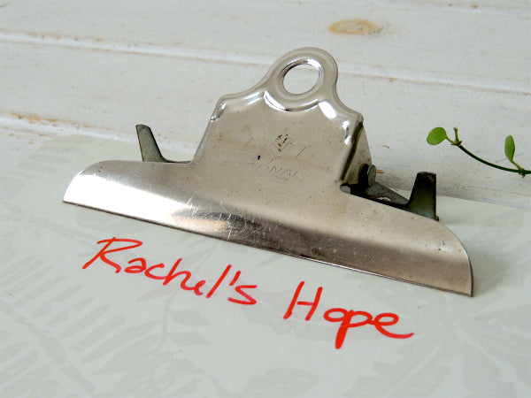 【ホワイトカラー・リーフ柄】ヴィンテージ・クリップボード・NATIONAL・バインダー