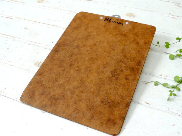 【ホワイトカラー・リーフ柄】ヴィンテージ・クリップボード・NATIONAL・バインダー