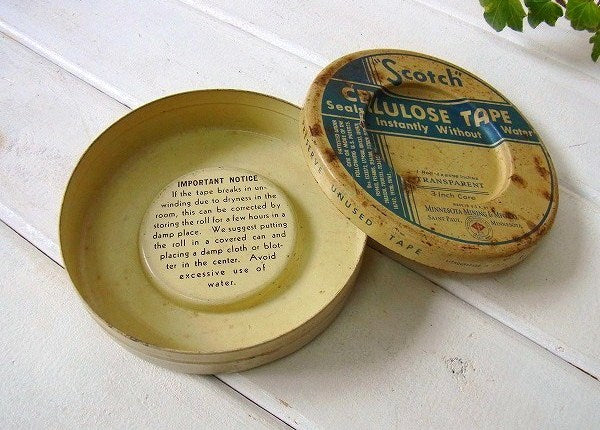 【Scotch】スコッチ社・ティン製・30’sアンティーク・テープ缶/ティン缶　USA