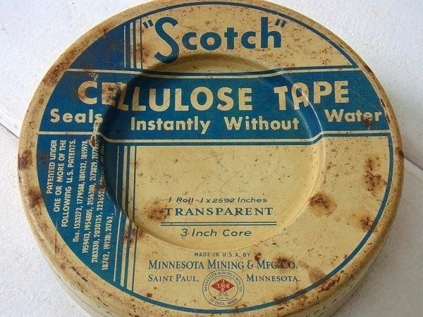 【Scotch】スコッチ社・ティン製・30’sアンティーク・テープ缶/ティン缶　USA