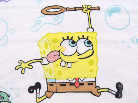 【スポンジボブ】イカルド&プランクトン・シャボン玉柄・ユーズドシーツ(ボックスタイプ)
