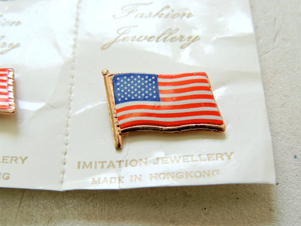 【アメリカ星条旗】2個セット・USA・フラッグ・国旗柄・デッドストック・ブローチ・バッジ