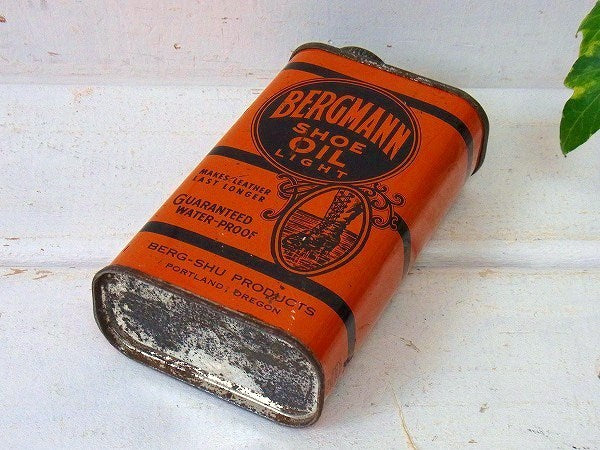 【BERGMANN SHOE OIL】ブリキ製・ヴィンテージ・オイル缶/ティン缶　USA