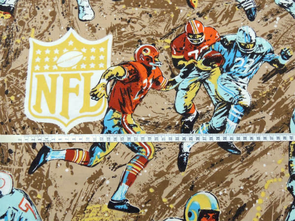 【NFL】アメリカンフットボール柄・ヴィンテージ・ユーズドシーツ(フラットタイプ) USA