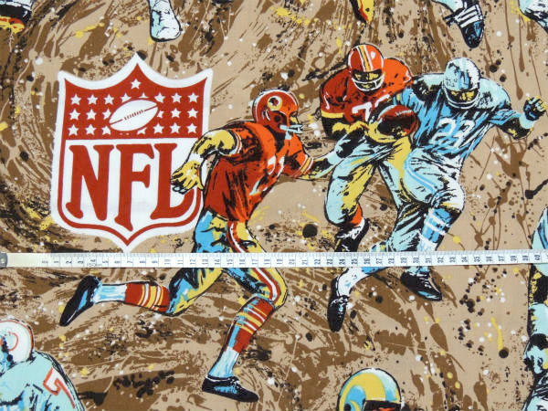 【NFL】アメリカンフットボール柄・ヴィンテージ・ユーズドシーツ(フラットタイプ) USA