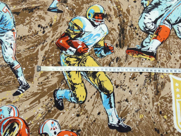 【NFL】アメリカンフットボール柄・ヴィンテージ・ユーズドシーツ(フラットタイプ) USA