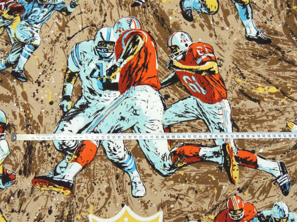 【NFL】アメリカンフットボール柄・ヴィンテージ・ユーズドシーツ(フラットタイプ) USA