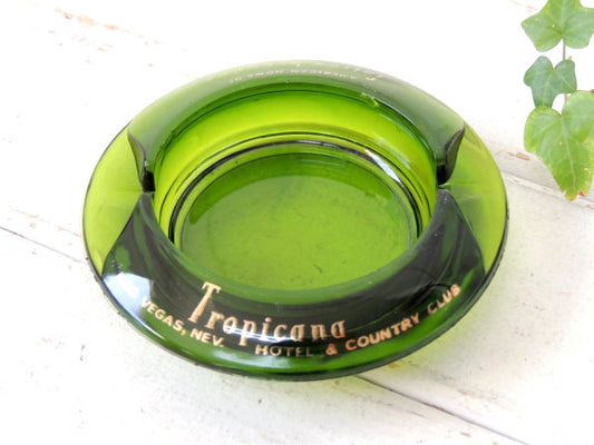 【トロピカーナ・ラスベガス・カジノホテル】57's~ヴィンテージ・アドバタイジング・灰皿・緑ガラス