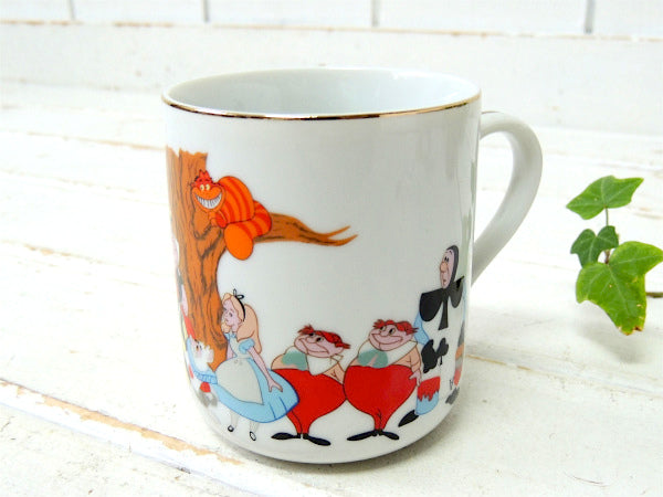 【ふしぎの国のアリス】ディズニーランド・70'sヴィンテージ・陶器製・マグカップ/食器/里返り品