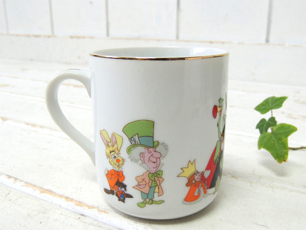【ふしぎの国のアリス】ディズニーランド・70'sヴィンテージ・陶器製・マグカップ/食器/里返り品