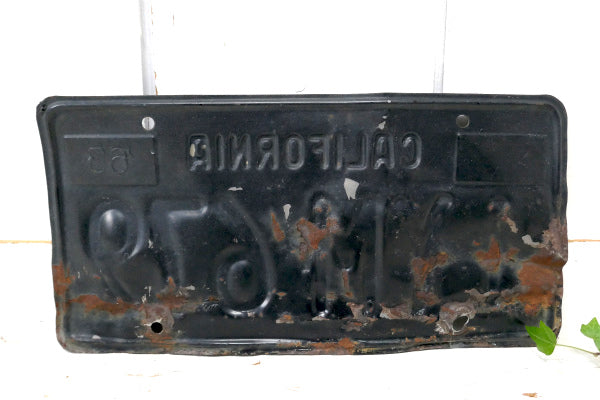 カリフォルニア・1963's・IYM679・ヴィンテージ・ブラック×イエロー・ナンバープレート