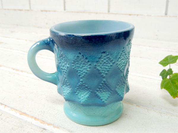 【Fire King】青色・ファイヤーキング・キンバリー・マグカップ/食器 USA
