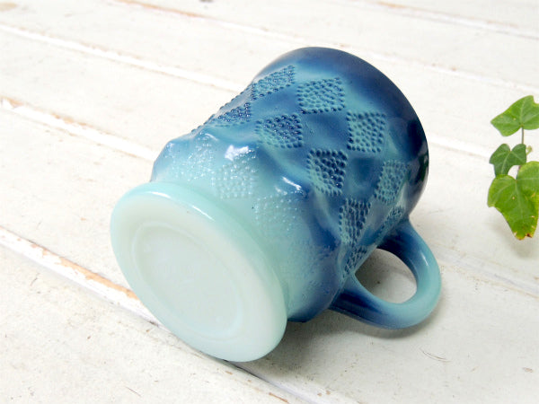 【Fire King】青色・ファイヤーキング・キンバリー・マグカップ/食器 USA