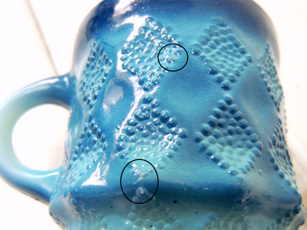 【Fire King】青色・ファイヤーキング・キンバリー・マグカップ/食器 USA