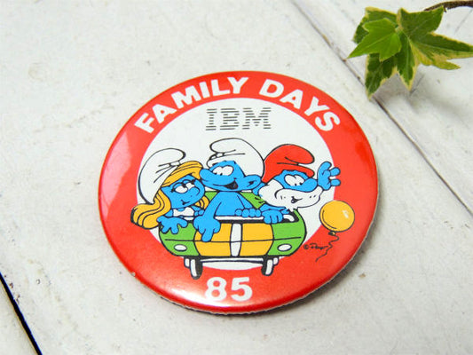 SMURF スマーフ 1985s IBM アドバタイジング ヴィンテージ 缶バッジ キャラクター