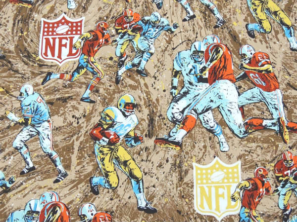 【NFL】アメリカンフットボール柄・ヴィンテージ・ユーズドシーツ(フラットタイプ) USA