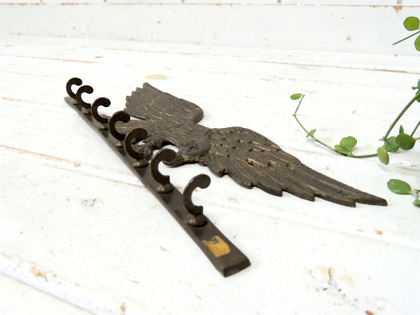 イーグルモチーフ・真鍮製・ヴィンテージ・キーフック・鍵フック・壁飾り・インテリア USA