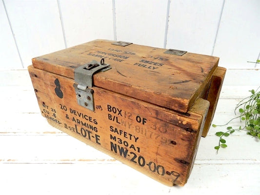 【ミリタリー】ヴィンテージ・軍用木箱・トランク・木箱・ウッドボックス・アーモボックス・弾薬箱 USA