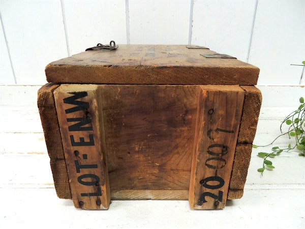 【ミリタリー】ヴィンテージ・軍用木箱・トランク・木箱・ウッドボックス・アーモボックス・弾薬箱 USA