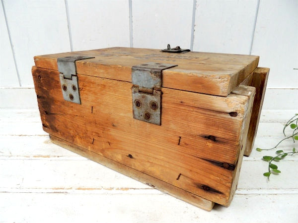 【ミリタリー】ヴィンテージ・軍用木箱・トランク・木箱・ウッドボックス・アーモボックス・弾薬箱 USA