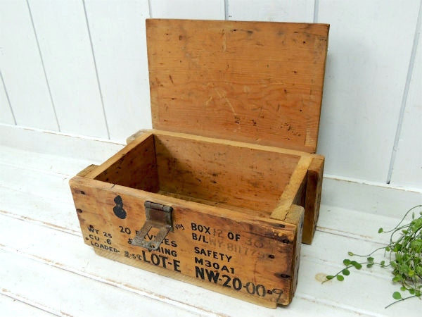 【ミリタリー】ヴィンテージ・軍用木箱・トランク・木箱・ウッドボックス・アーモボックス・弾薬箱 USA