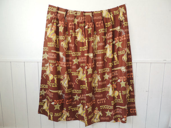 US SHERIFF・ガン&ピストル ビンテージ・カーテン・生地 ウエスタン・西部劇・EL PASO