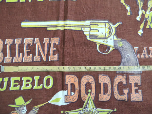 US SHERIFF・ガン&ピストル ビンテージ・カーテン・生地 ウエスタン・西部劇・EL PASO