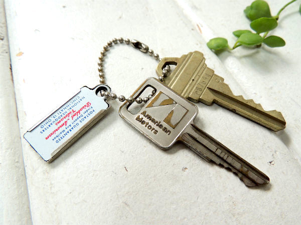 【カリフォルニア・ナンバープレート型】ヴィンテージ・金属製・キーホルダー・鍵2本付き・CA