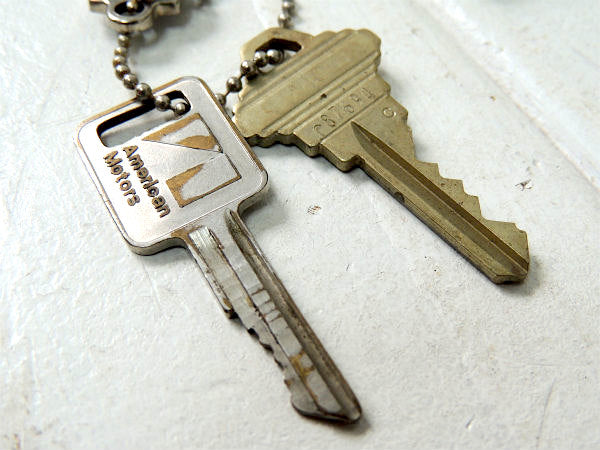 【カリフォルニア・ナンバープレート型】ヴィンテージ・金属製・キーホルダー・鍵2本付き・CA