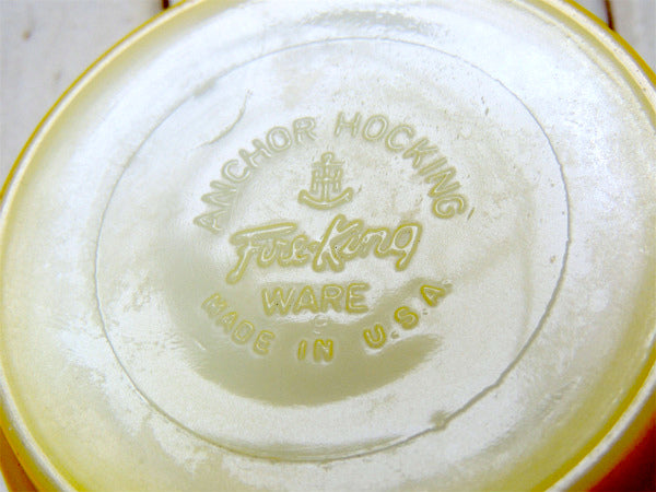 【Fire King】ファイヤーキング・イエロー×ブラックリム・サラダボウル/ヴィンテージ食器