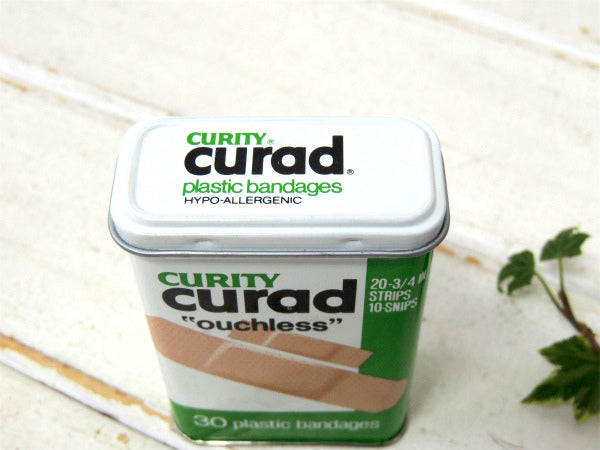 【CURITY Curad】グリーン×ホワイト・MADE IN USA・ヴィンテージ・バンドエイド缶