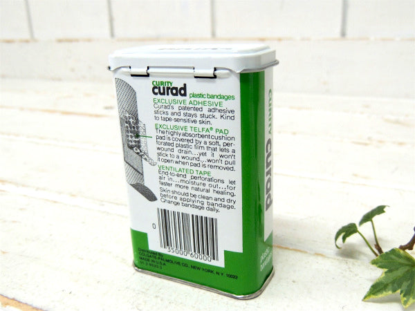 【CURITY Curad】グリーン×ホワイト・MADE IN USA・ヴィンテージ・バンドエイド缶