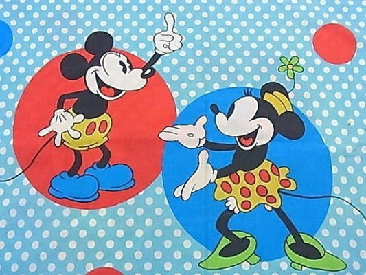 ミッキー&ミニー&ドナルド　水玉柄ヴィンテージ・ピロケース/枕カバー