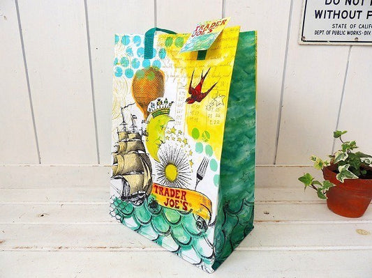 【トレーダージョーズ】Trader Joe's・船&地図柄・エコバッグ USA