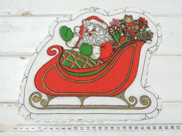 クリスマス・サンタクロース柄・ピロードール・デッドストック・ヴィンテージ・ファブリック/生地