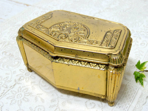 Jenning Bros フラワーモチーフ・オルモル・アンティーク・ジュエリーボックス・宝石箱