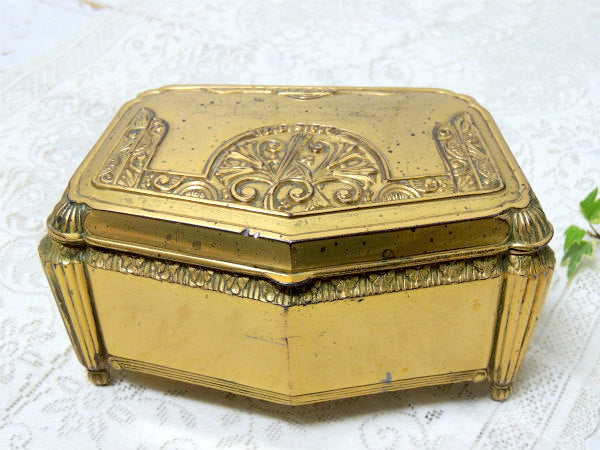 Jenning Bros フラワーモチーフ・オルモル・アンティーク・ジュエリーボックス・宝石箱