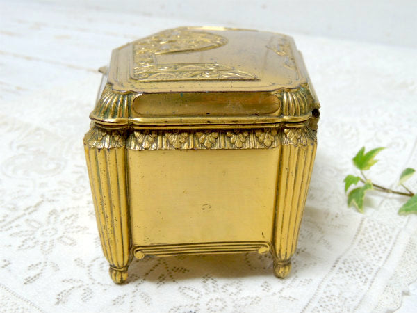 Jenning Bros フラワーモチーフ・オルモル・アンティーク・ジュエリーボックス・宝石箱