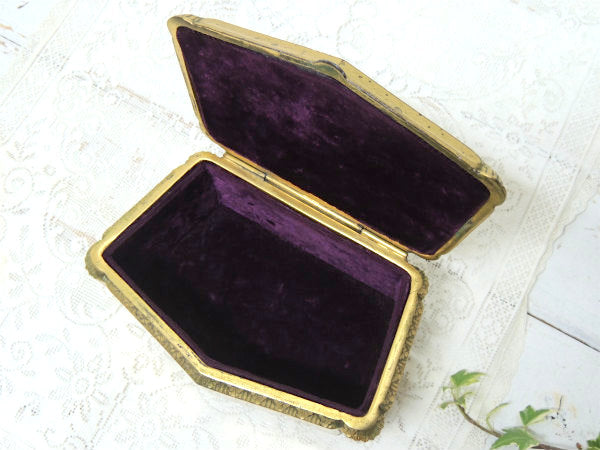 Jenning Bros フラワーモチーフ・オルモル・アンティーク・ジュエリーボックス・宝石箱