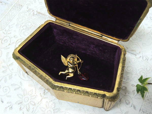 Jenning Bros フラワーモチーフ・オルモル・アンティーク・ジュエリーボックス・宝石箱