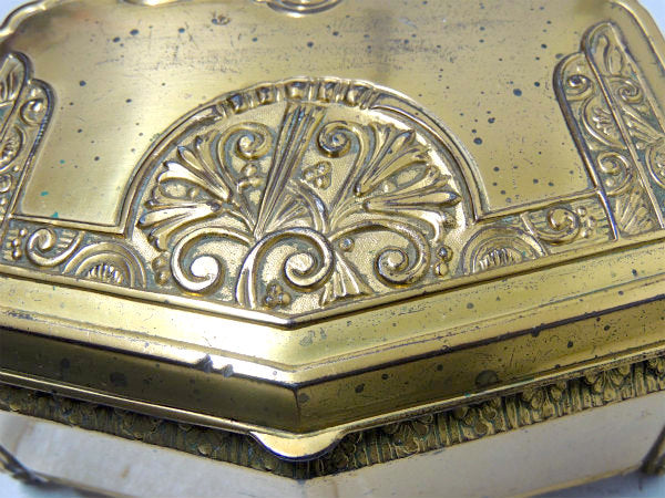 Jenning Bros フラワーモチーフ・オルモル・アンティーク・ジュエリーボックス・宝石箱