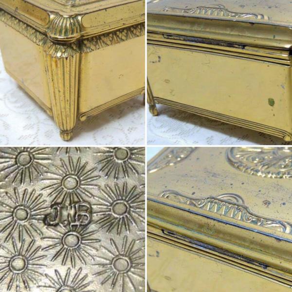 Jenning Bros フラワーモチーフ・オルモル・アンティーク・ジュエリーボックス・宝石箱