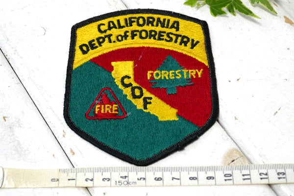 カリフォルニア 消防 FIRE FORESTRY・USA・ヴィンテージ・刺繍・ワッペン パッチ