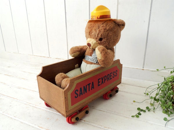 【SANTA EXPRESS】クリスマス・汽車・ビンテージ・ウッドボックス・木箱 USA オモチャ箱