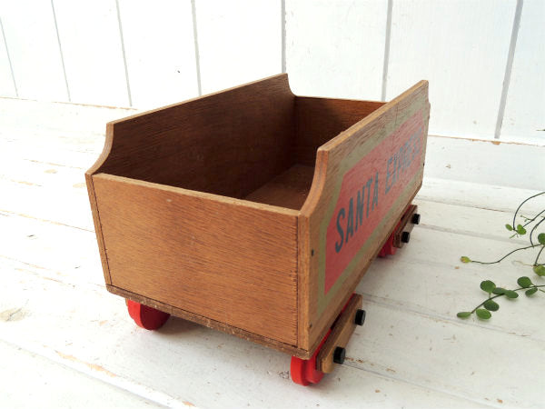 【SANTA EXPRESS】クリスマス・汽車・ビンテージ・ウッドボックス・木箱 USA オモチャ箱