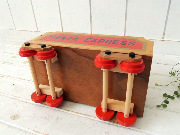 【SANTA EXPRESS】クリスマス・汽車・ビンテージ・ウッドボックス・木箱 USA オモチャ箱